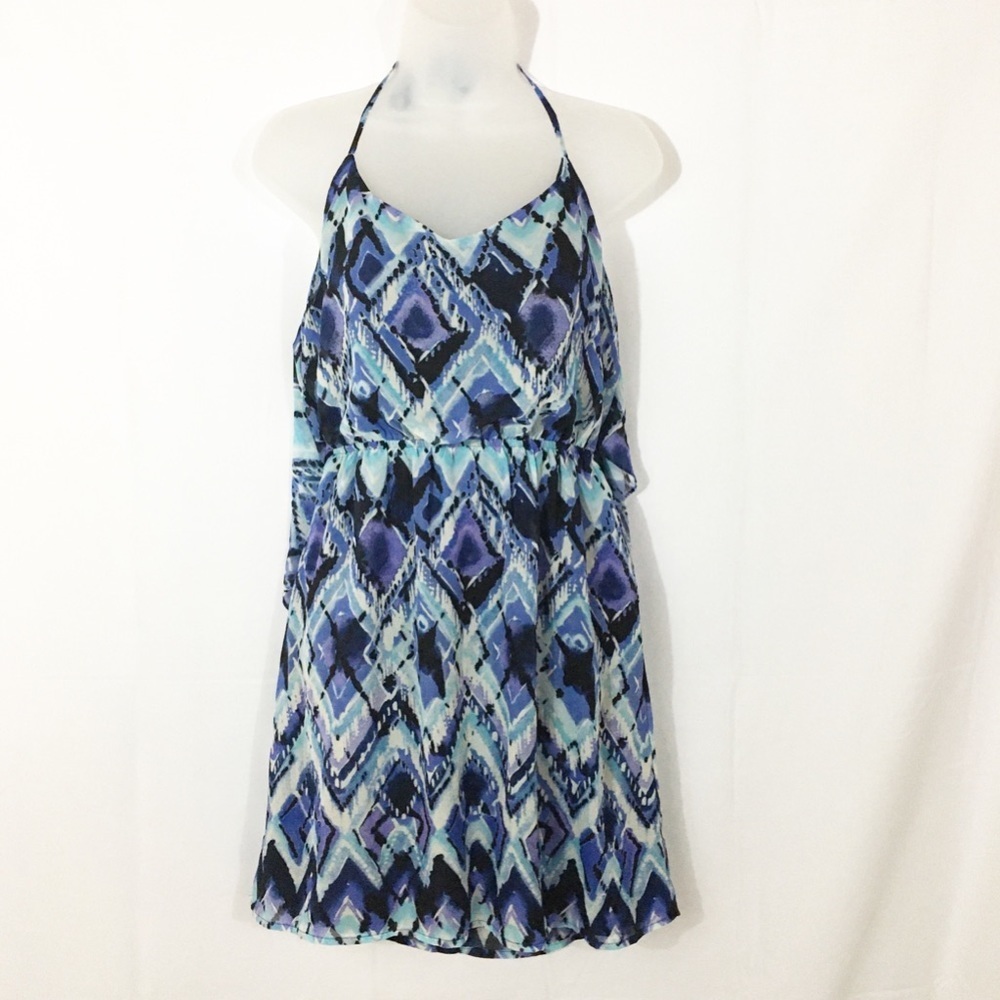 Speechless Multi-Color Blue Dress